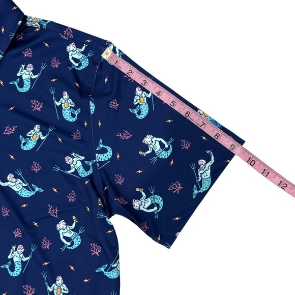 Chubbies Golf Polo Men's Medium The Triton Of The Sea Performance Polo Blue NEW - Picture 7 of 12